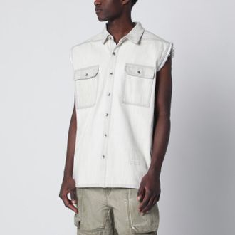 Rick Owens Gilet bianco effetto vintage in denim
