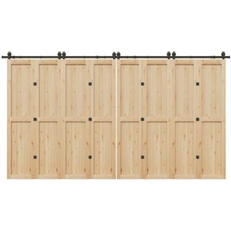 vidaXL Kit De Herrajes Para Puertas Correderas Acero Negro 400 Cm