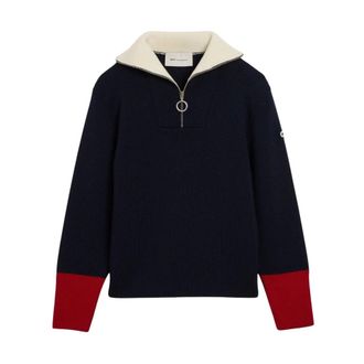 Ami Jersey de Lana con Cuello Cremallera - Sweatshirts & Hoodies - Hombre - Azul - XL