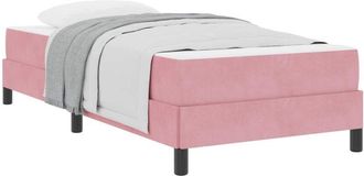 vidaXL Cama Tipo Box Spring Con Colch&oacute;n Rosa 90 X 220 Cm Tela Vidaxl