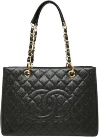 Chanel Pre-owned Shoulder Bag - Dames - Vintage Shopper - Zwart - ONE Size - Leer - Vintage