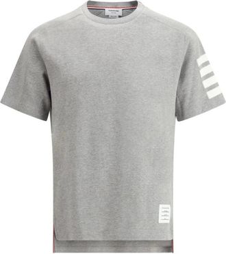 Thom Browne 4-Bar T-shirt met korte mouwen - Heren - T-shirts - Grijs - XL - Katoen - Tops