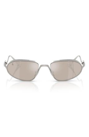 Ferrari 53mm Oval Sunglasses in Silver /Grey at Nordstrom