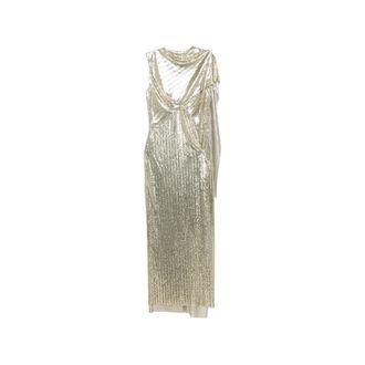 Paco Rabanne Draped Chainmail Dress - female - Rabanne - Party Dresses - Yellow - XS - Dresses