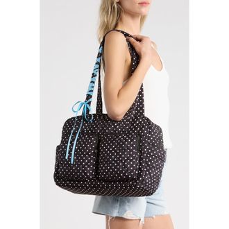Madden Girl Quilted Duffle Bag in Black Polka Dot at Nordstrom Rack