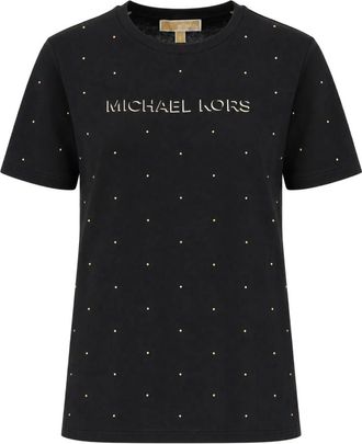 Michael Kors T-Shirt classica con borchie MK - - Tops - Donna - Nero - L