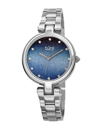 Bürgi Burgi Womens Silver-Tone Stainless Steel Watch