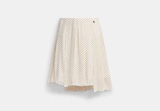 Coach Printed Asymmetrical Pleated Skirt