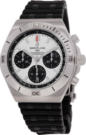 Breitling Chronomat Chronograph Automatic Chronometer Silver Dial Mens Watch AB0158101A1S1