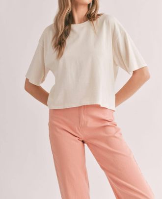 Sadie & Sage Haze Boxy Crop Tee In Ivory