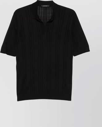 Tagliatore ribbed texture polo shirt