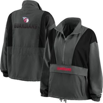 WEAR by Erin Andrews Womens WEAR by Erin Andrews Charcoal Cleveland Guardians Packable Half-Zip Jacket at Nordstrom, Size X-Small