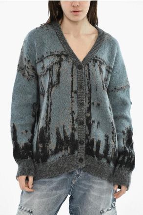 Diesel Wool-Blend Cardigan M-RODI With V-Neck size S