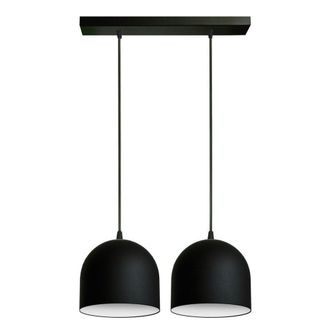 Netlighting Madison Straight Bar Pendant Ceiling Light Black White 42cm
