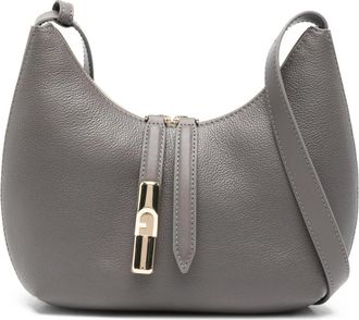 Furla Tassen, Dames, Grijs, ONE Size, Leer, Goccia S Schoudertas
