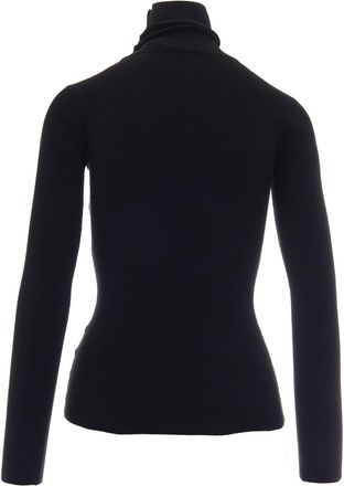 Elisabetta Franchi Womens Turtleneck Sweater Black Lyocell Jumpers