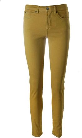 C.Ro Slim Fit Wintergele Broek - Dames - Slim Fit Broeken - Geel - L - Katoen - Broeken