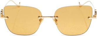 Valentino Garavani Randloze Zonnebril - Dames - Zonnebrillen - Geel - 54 MM - Accessoires