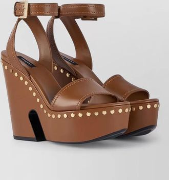 Givenchy leather platform sandals studs ankle strap
