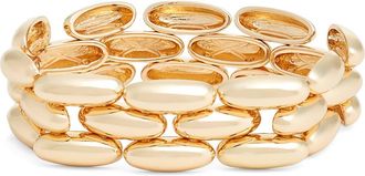 Nordstrom Pebble Link Wide Stretch Bracelet in Gold at Nordstrom