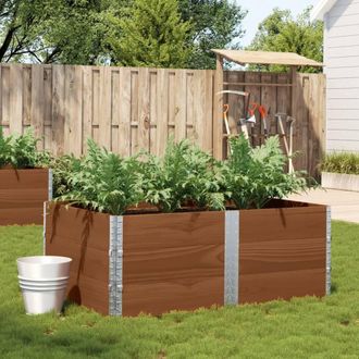 Berkfield Home Garden Planter Brown 150x100 cm Solid Wood Pine
