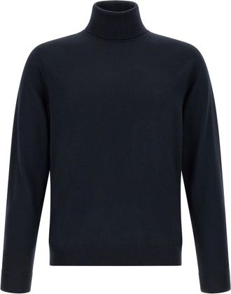 Zanone Navy Blue Turtle Neck Sweater