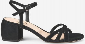 AGL Clio Sandal with Medium Heel in Black Velour at Nordstrom, Size 39.5