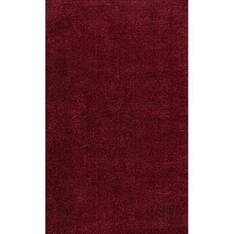 Jonathan Y Designs Haze Solid Low-Pile Area Rug in Dark Red at Nordstrom, Size 4Ft 0In X 6Ft 0In