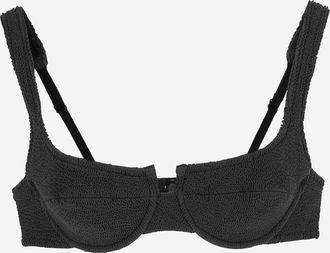 MC2 Saint Barth Womens Bikini Top Amira Black Polyamide Swimwear Sea Clothing