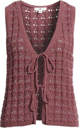 BP. Tie Front Sweater Vest in Burgundy Shade at Nordstrom, Size Xx-Small