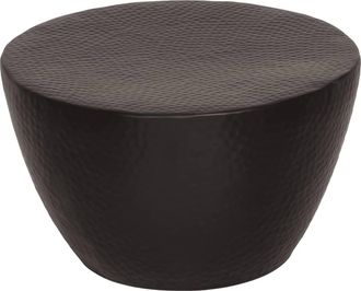 vidaXL Vidaxl - Mesa De Centro Aluminio Martillado Lat&oacute;n Negro &Oslash; 50x30 Cm