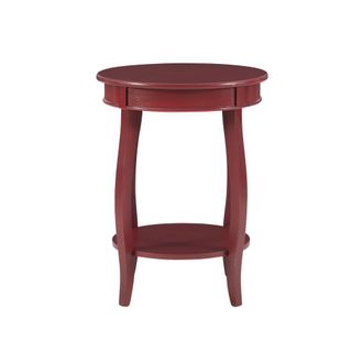 Powell Red Round Table with Shelf