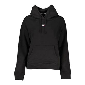 Tommy Hilfiger Hoodies, female, Black, XL, Black Hoodie with Logo Application