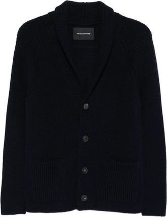 Tagliatore Cardigan con scollo a scialle - Blu