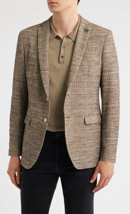 John Varvatos Varick Slim Fit Brown Slub Stripe Knit Sport Coat at Nordstrom Rack, Size 44 Regular