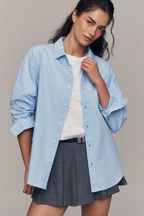 Mother The Bestie Long-Sleeve Buttondown Top