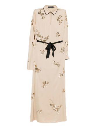 Karl Lagerfeld sequin-embellished satin dress - Beige