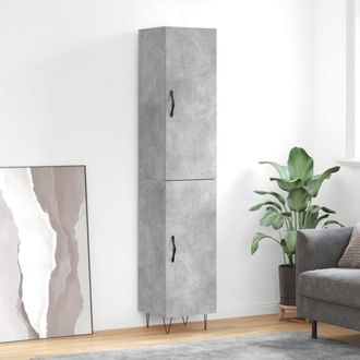 Berkfield Home Highboard Concrete Grey 34.5x34x180 cm Engineered Wood