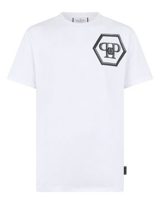 Philipp Plein Round Neck T-Shirt Lines Hexagon