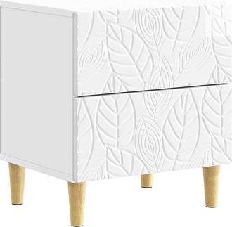 vidaXL Mesita De Noche Blanco Brillante 43 X 34,5 X 48 Cm Vidaxl