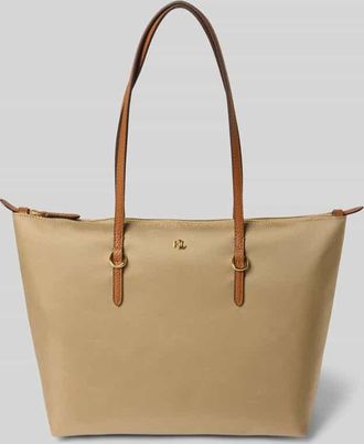 Lauren Ralph Lauren Tote Bag mit Label-Applikation Modell KEATON in Taupe, Größe 1