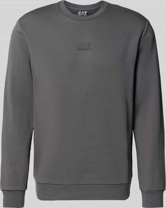 Emporio Armani Sweatshirt mit Label-Detail in Mittelgrau, Größe XXL