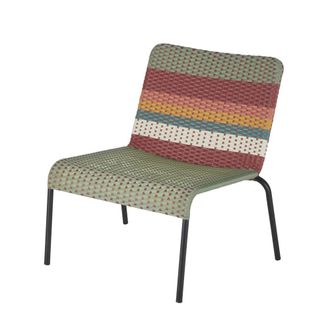 Maisons du monde Sill&oacute;n de exterior apilable de hierro y resina reciclada multicolor