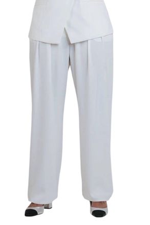 The Sei Double Pleat Trousers In Ivory Crepe