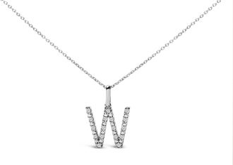 House of Brilliance Sterling Silver Diamond Accent C Initial Pendant Necklace