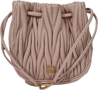 Miu Miu Matelass&eacute; Bucket Bag in Pink Leather