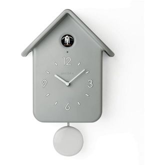 Guzzini Qq Home Orologio a Cuc&ugrave; con Pendolo, 24.8 x 12 x 39 cm, Grigio chiaro