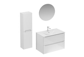 Puma Naturel - Conjunto De Ba&ntilde;o Con Lavabo Que Incluye Mezclador De Lavabo, Ca&ntilde;o Y Sif&oacute;n Stilla, Blanco Brillante (ksetstilla006)