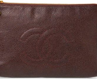 Chanel Bordeaux Leather Pouch (Pre-Owned)