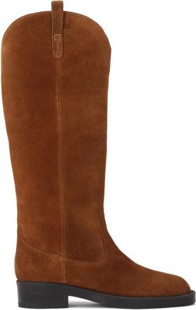 Kazar Schoenen, Dames, Bruin, 36 EU, Suède, Lichtbruine laarzen met instapper bovenkant